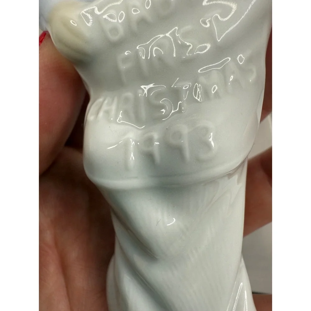Lladro 1993 Babys First Christmas Stocking Ornament 06037 Porcelain Spain Box